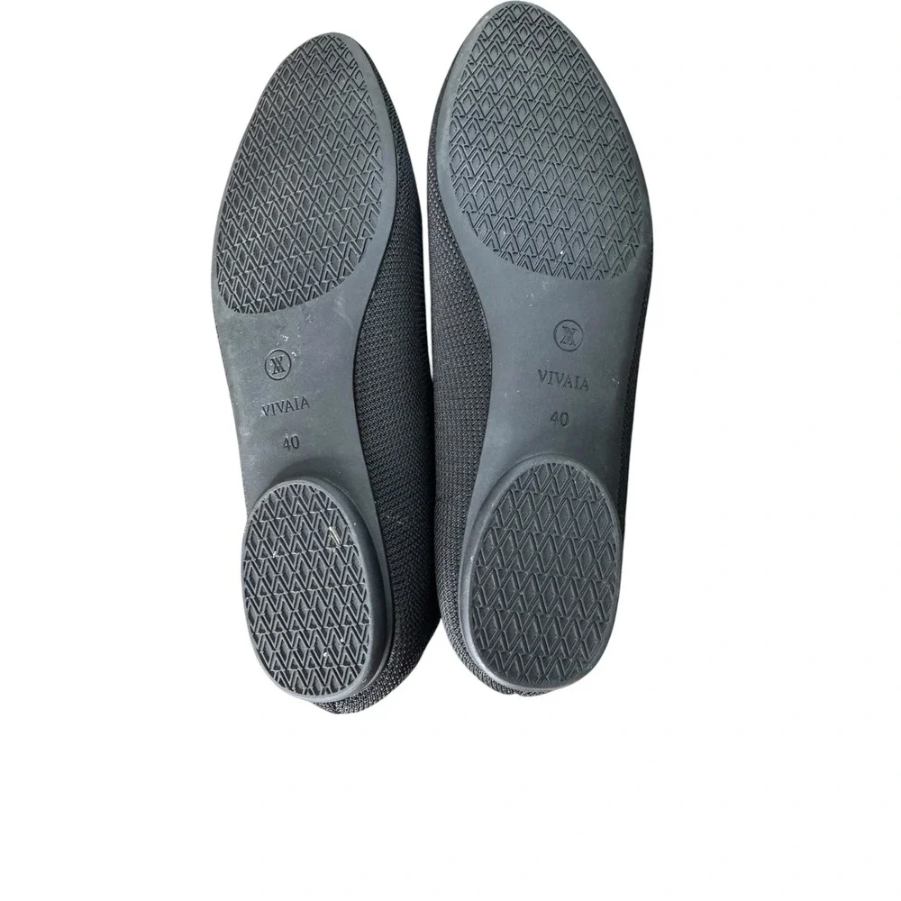 Vivaia Almond Toe Ballet Flats Tamia 2.0 Black Size 40 US 9 Comfort Knit
